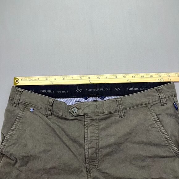 Bruhl Pants Mens Size 36 Regular Grey Cotton Stretch Plus Jean Chino Zip Fly - Picture 7 of 14